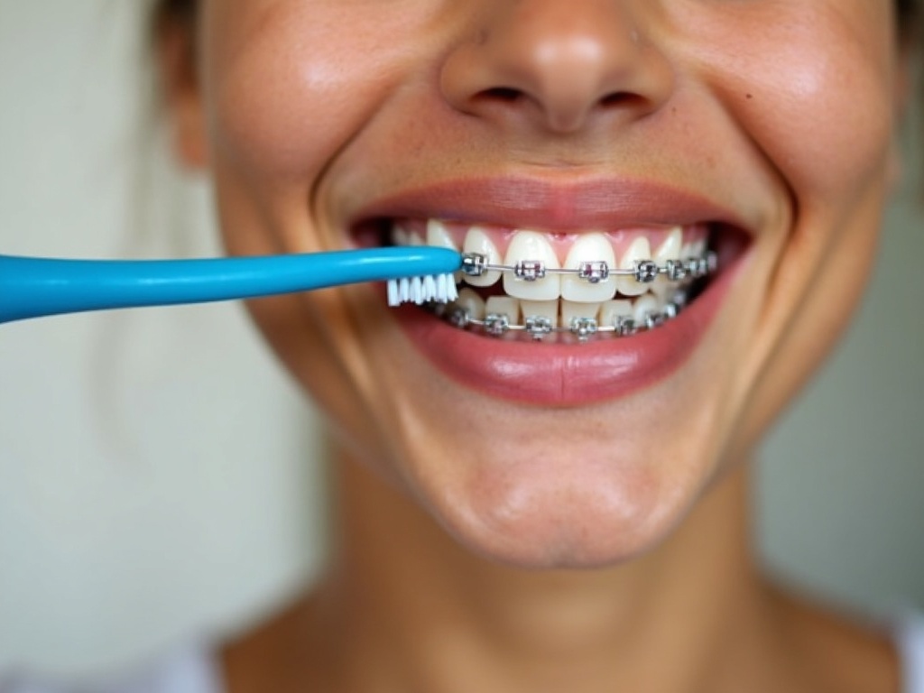 How to brush teeth with braces